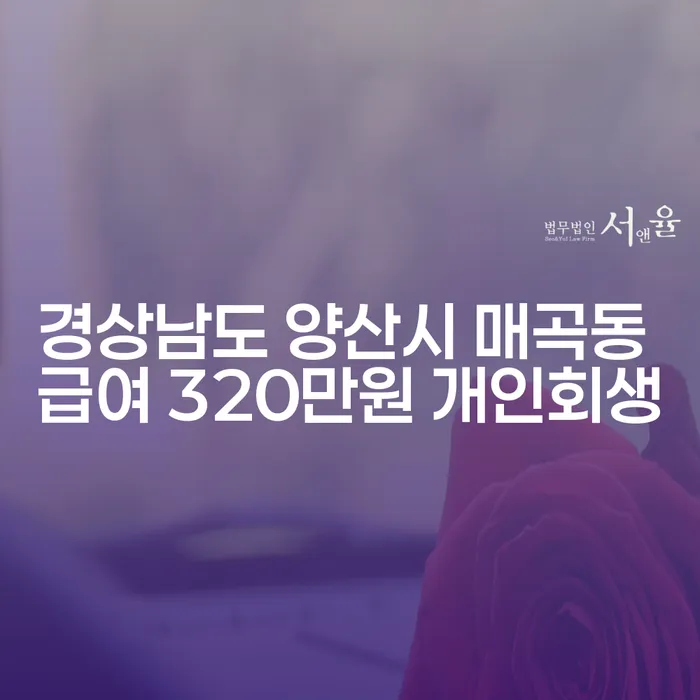 경상남도 양산시 매곡동 급여 320만원 개인회생, 대출 9억원 개인회생, 어떻게 해결할 수 있을까요?